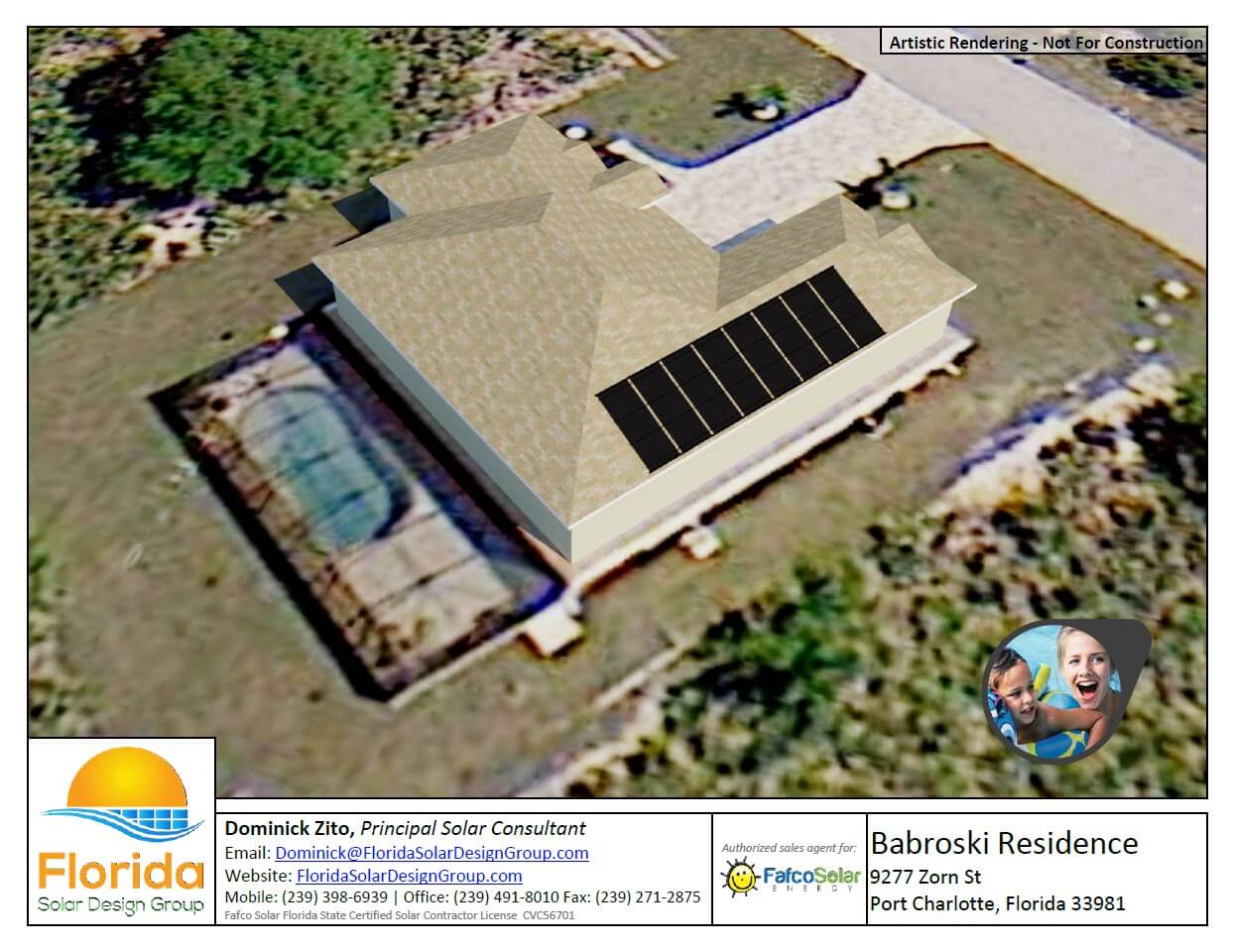 We produce a media rich solar pool heating presentation for every customers including a 3D computer rendering.