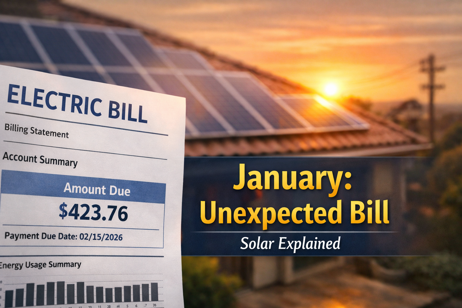 January Unexpected Utility Bill With Solar